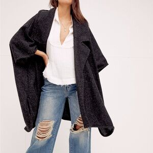 Free People Charcoal Gray Off Duty Oversized Poncho